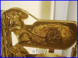 Antique Hinged TRIPLE Chocolate Mold BUNNY Rabbit Pulling EGG Cart Anton Reiche