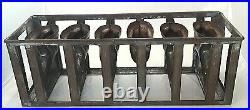 Antique Hinged Tin Chocolate Mold Set with Rack, Set of 6 Rabbits-Unique