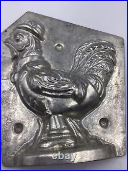 Antique Holiday Van Emden New York Chocolate Mold Rooster Germany 8435 5 X 4