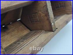 Antique House Wood Box Butter Chocolate Cheese Mold 5 Piece House