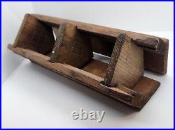 Antique House Wood Box Butter Chocolate Cheese Mold 5 Piece House