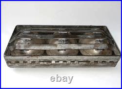 Antique Industrial Metal Hinged Chocolate Mold with 3 Easter Eggs 12 x 6 Heavy