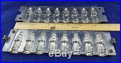 Antique J. FRIEDMAN chocolate, clear candy lolipop 8 Santa mold made in Germany