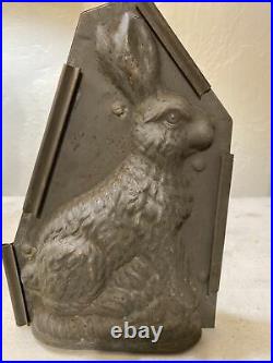 Antique JABURG BROTHERS Metal Chocolate Mold Large Bunny Rabbit #25 NYC 10
