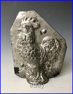 Antique Jaburg Brothers Tin Rooster Cock #20 Chocolate Candy Mold, NY, c1925, NR