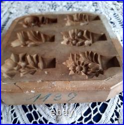 Antique KEINKE Springerle Marzipan Cookie Press Mold 6 FLOWERS GERMANY