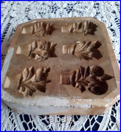 Antique KEINKE Springerle Marzipan Cookie Press Mold 6 FLOWERS GERMANY