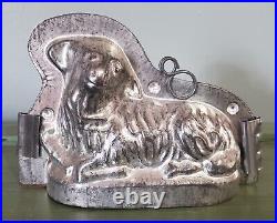 Antique Lamb Sheep Chocolate Mold 6 1/2 x 4 1/2 2 Piece Early 19th Century