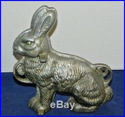 Antique Large 11 Inch 2 Part Chocolate Mold Of Bunny Rabbit Very Detailed