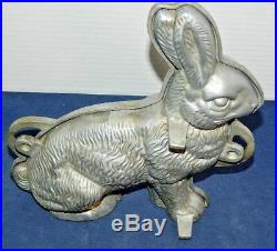 Antique Large 11 Inch 2 Part Chocolate Mold Of Bunny Rabbit Very Detailed