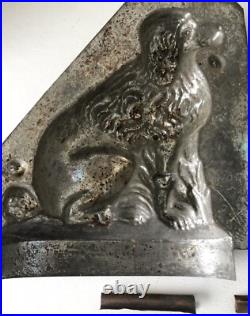 Antique Large 9 French Sommet Poodle Dog Tin Chocolate Mold Primitive France