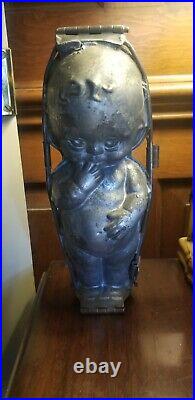 Antique Large Baby Kewpie Doll Metal Ice Cream Chocolate Mold Primitive