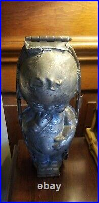 Antique Large Baby Kewpie Doll Metal Ice Cream Chocolate Mold Primitive