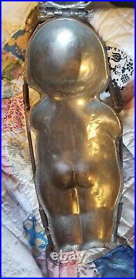 Antique Large Baby Kewpie Doll Metal Ice Cream Chocolate Mold Primitive