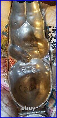 Antique Large Baby Kewpie Doll Metal Ice Cream Chocolate Mold Primitive