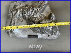 Antique Large Easter Bunny Clamped Tin Metal Chocolate Mold 10 x 8