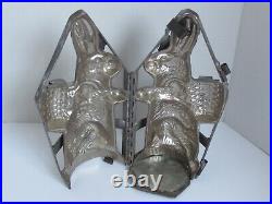 Antique Large Rabbit Chocolate Mold with Basket on His or Her Back 15 tall