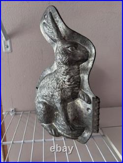 Antique Leaping Rabbit Chocolate Mold Made in Germany Early 20th Century Tin