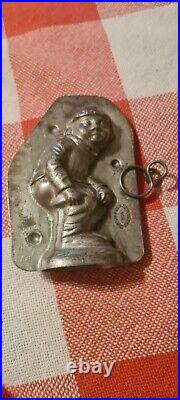 Antique Letang #108 CAST ALUMINUM Chocolate Mold Crouching Boy Set Rare