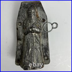 Antique Letang Fils Saint Nicholas Chocolate Mold Aluminum Clip France #3669