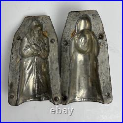 Antique Letang Fils Saint Nicholas Chocolate Mold Aluminum Clip France #3669