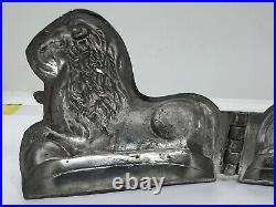 Antique Lion #166 Pewter Chocolate Candy Ice Cream Tri Mold