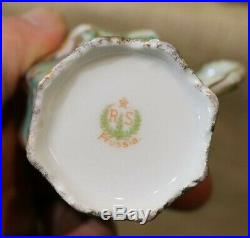 Antique Marked RS Prussia Chocolate Pot withLid & 5 Cups, 4 Saucers-Mold 501
