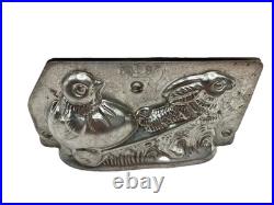 Antique Metal Bunny Chick Egg Chocolate Mold Easter German Van Emden co. N. Y Antique Metal Bunny Chick Egg Chocolate Mold Easter German Van Emden co. N. Y