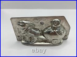 Antique Metal Bunny Chick Egg Chocolate Mold Easter German Van Emden co. N. Y Antique Metal Bunny Chick Egg Chocolate Mold Easter German Van Emden co. N. Y