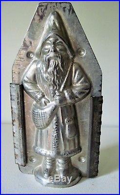 Antique Metal Chocolate Mold 8 inch German Santa Belsnickle Father Christmas