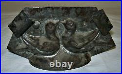 Antique Metal Chocolate Mold French Love Birds #2042