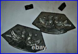 Antique Metal Chocolate Mold French Love Birds #2042