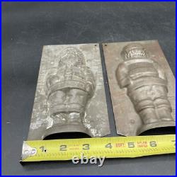 Antique Metal Chocolate Mold Santa Belsnickel Christmas 7 x 4