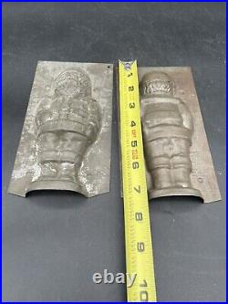 Antique Metal Chocolate Mold Santa Belsnickel Christmas 7 x 4