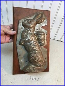 Antique /Metal Easter Bunny Chocolate EGG Candy Mold 10nx 4in