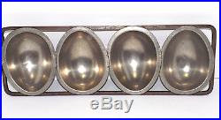Antique Metal Egg Chocolate Candy Ice Cream Mold 4 Large Easter Half Eggs