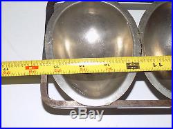 Antique Metal Egg Chocolate Candy Ice Cream Mold 4 Large Easter Half Eggs
