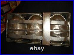 Antique Metal Hinged Chocolate Mold 3 Easter Egg 13 1/2 x 6 1/2 x 4 10 Pounds