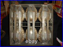 Antique Metal Hinged Chocolate Mold 6 Easter Egg 12 x 11 x 3 12 Pounds