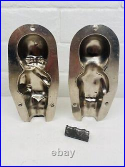 Antique Metal Hollow Chocolate Candy Mold Baby Kewpie Doll