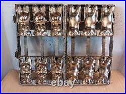 Antique Metal Ice Cream Chocolate Bunny Rabbit Molds RARE