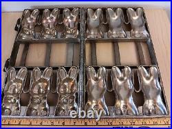 Antique Metal Ice Cream Chocolate Bunny Rabbit Molds RARE