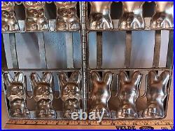 Antique Metal Ice Cream Chocolate Bunny Rabbit Molds RARE