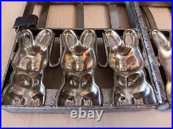 Antique Metal Ice Cream Chocolate Bunny Rabbit Molds RARE