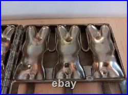 Antique Metal Ice Cream Chocolate Bunny Rabbit Molds RARE