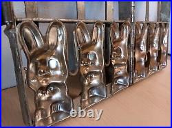 Antique Metal Ice Cream Chocolate Bunny Rabbit Molds RARE