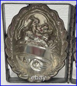 Antique Metal Iron Easter Bunny Chocolate EGG Candy Mold 5 X 8 Rare Find