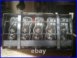 Antique Metal Large Chocolate Bunny Mold Hinged LOOK