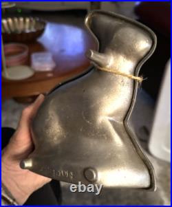 Antique Metal Rabbit Figure Ice Cream Chocolate Mold 2 Pc. 7.25T