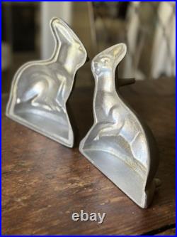 Antique Metal Rabbit Figure Ice Cream Chocolate Mold 2 Pc. 7.25T
